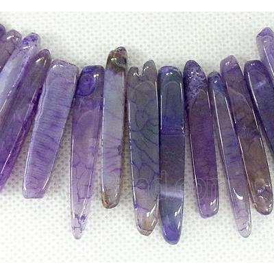 purple Agate stick beads Necklace Chain