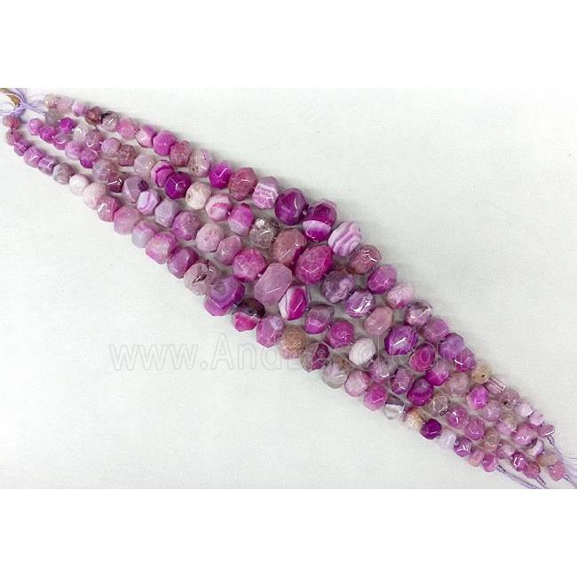 hotpink Agate Necklace Chain, rondelle