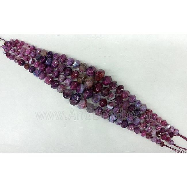 purple Agate Necklace Chain, rondelle