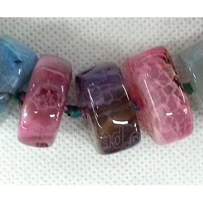 Agate heishi beads chain necklace, mixed color