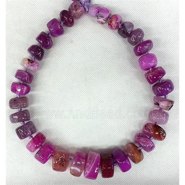 hotpink Agate stone beads chain necklace