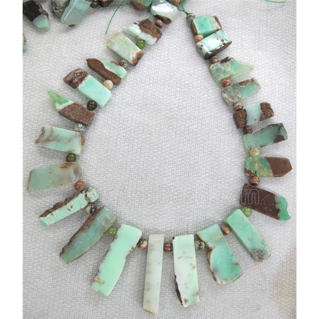 natural Australian chrysoprase bead, freeform slice