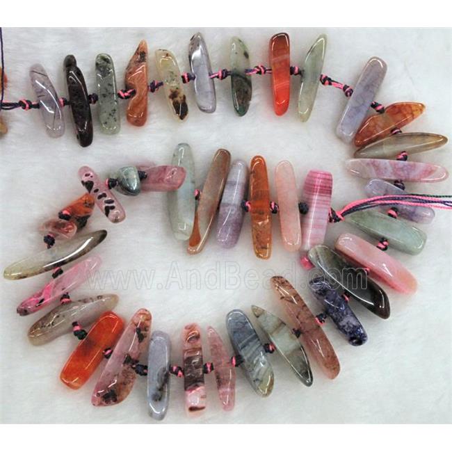 agate stone bead, freeform, colorful