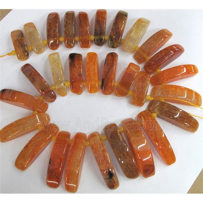 orange agate stick beads