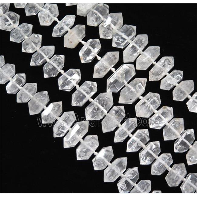 Clear Quartz bullet Beads, point