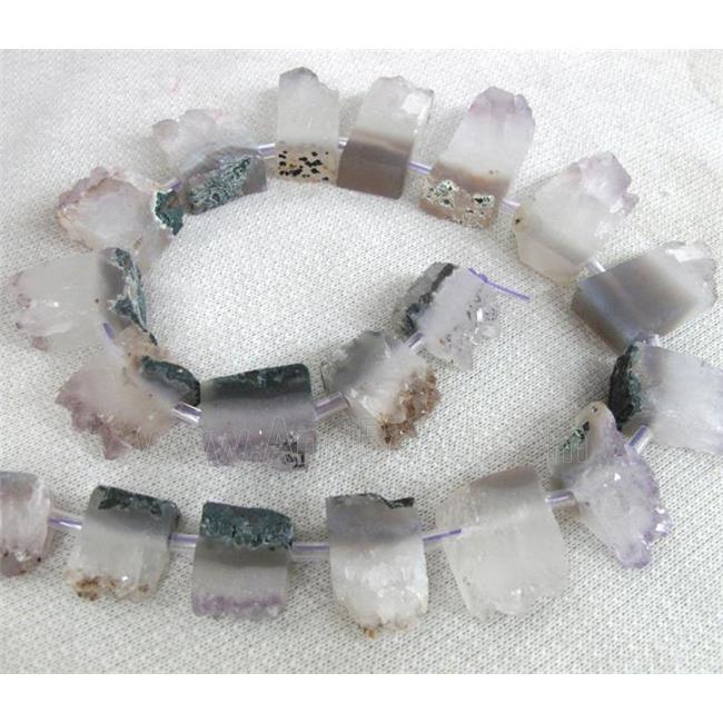 amethyst beads, druzy cluster, slab