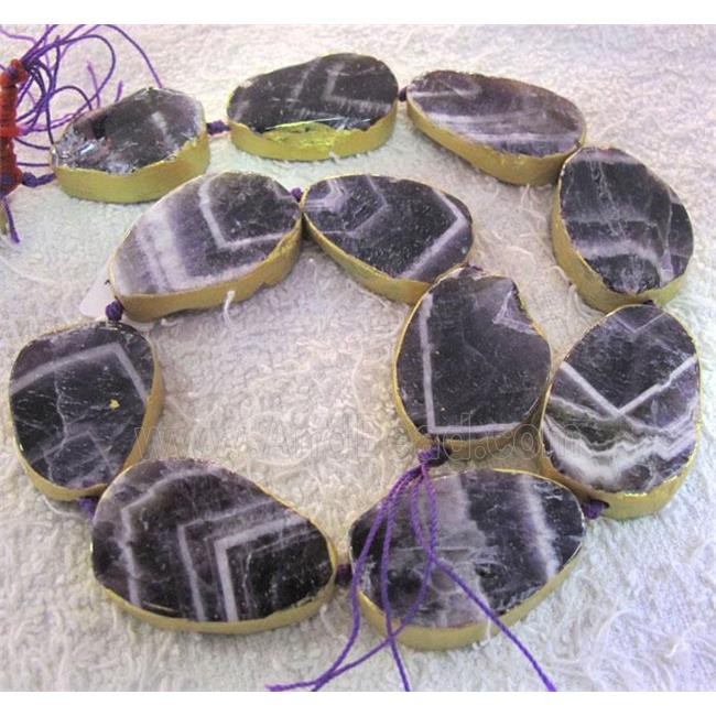 dog-tooth amethyst beads, teardrop, polished