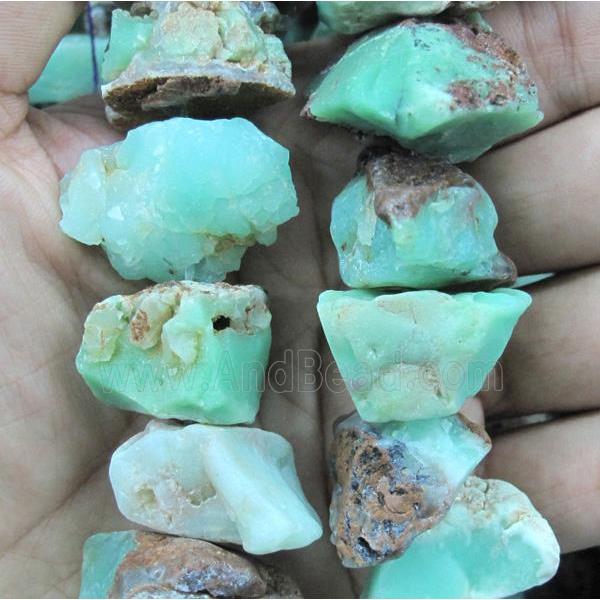 natural Australian Chrysoprase bead chips, freeform, nugget, green