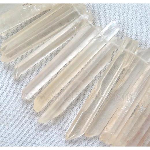 clear quartz stick beads