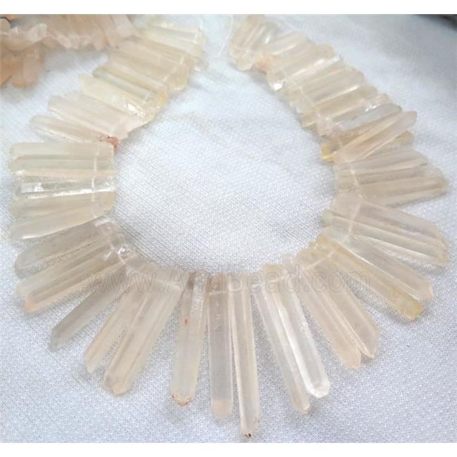 clear quartz stick beads
