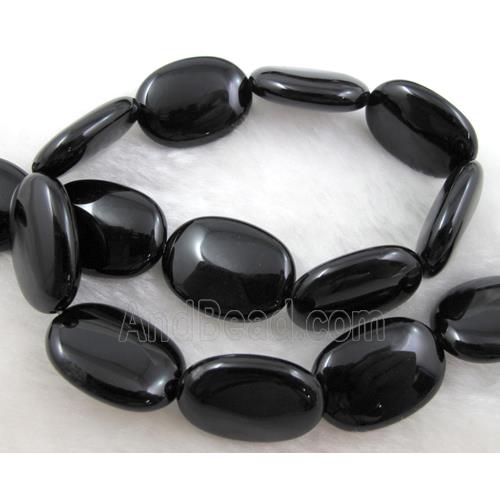 Natural black onyx Agate beads, oval