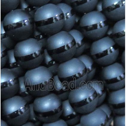 matte black agate onyx Beads, round