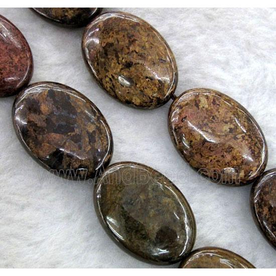 flat-oval Bronzite Beads