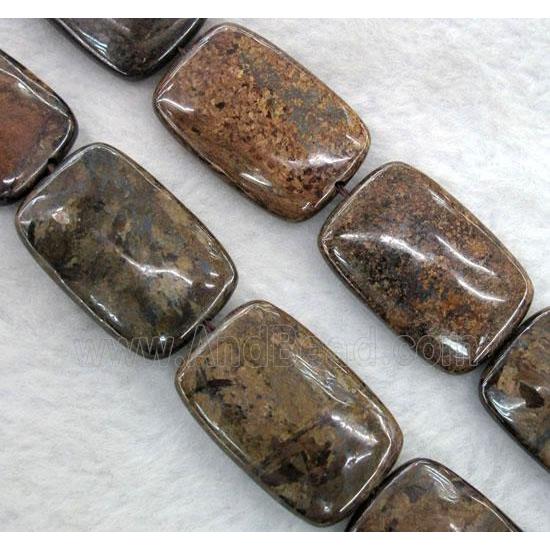 Bronzite Stone Bead, rectangle