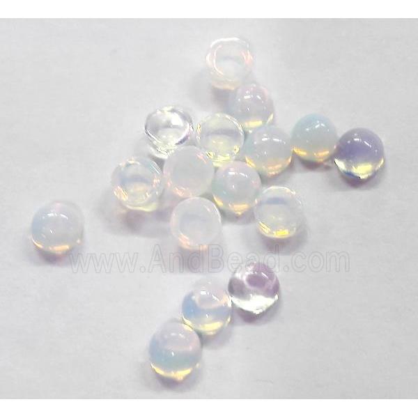 white Opalite jasper cabochon, round