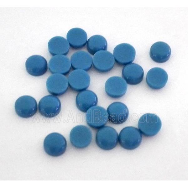 blue Turquoise cabochon, round