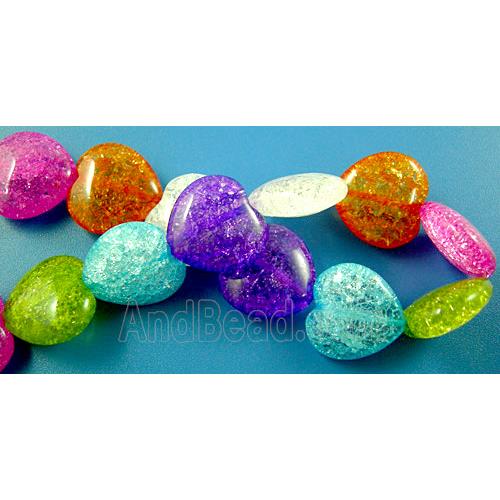 Chinese Crackle Crystal beads, heart