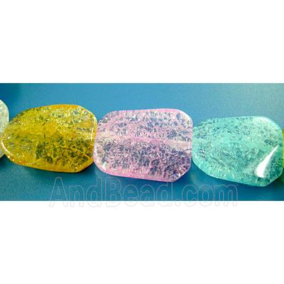 Chinese Crackle Crystal beads, Twist Rectangle