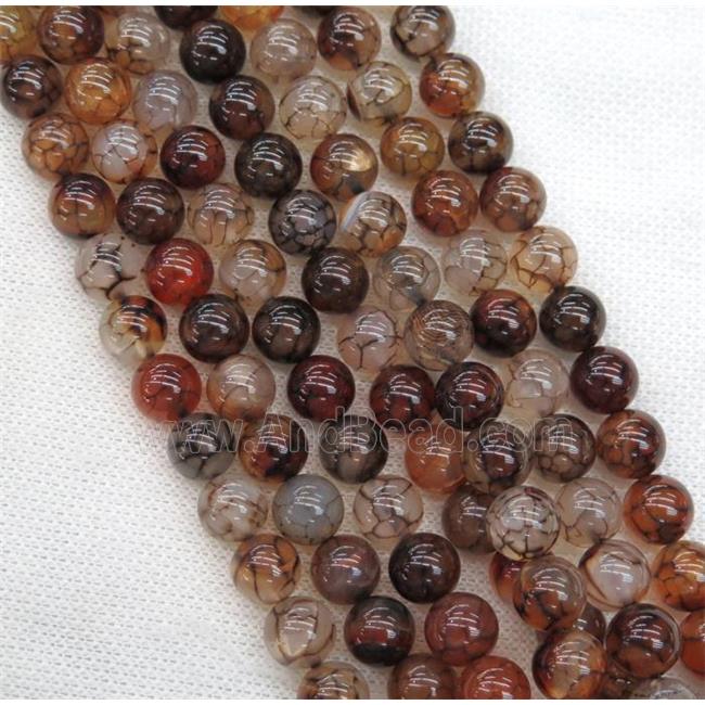 round coffee Veins Agate beads