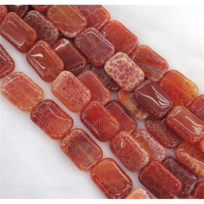 ruby fire agate beads, rectangle