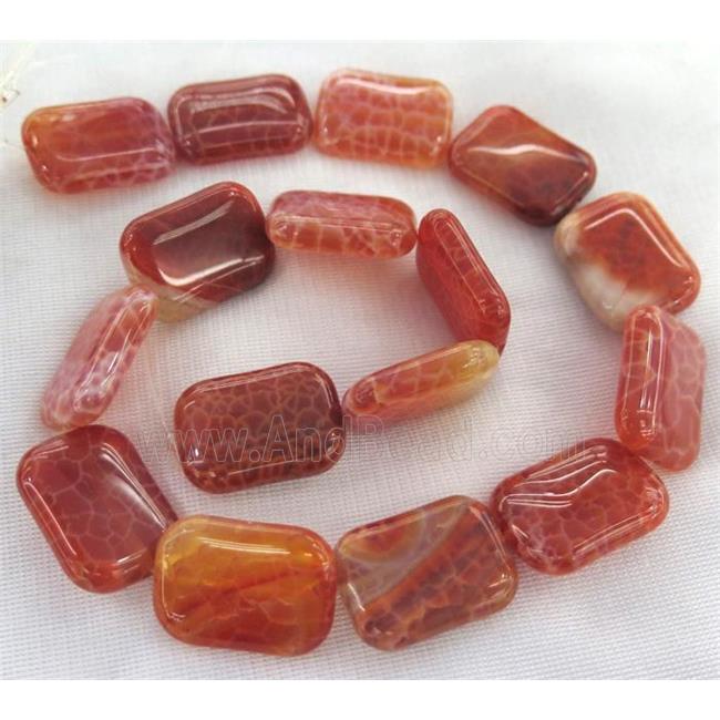 ruby fire agate beads, rectangle