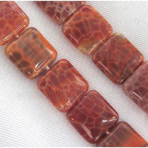 ruby fire agate beads, square