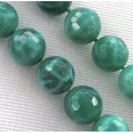 peacock green Fire Agate Beads, faceted round