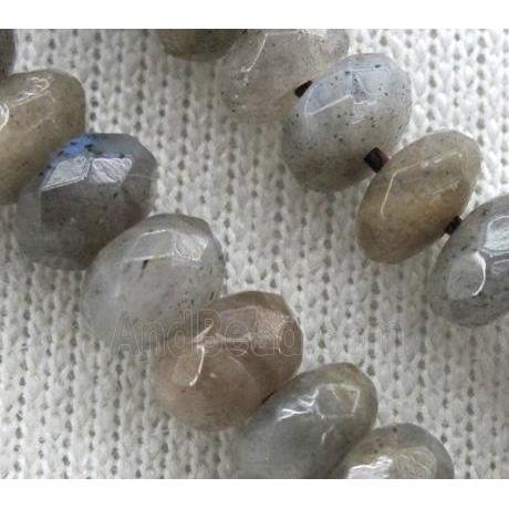 Labradorite Stone bead, faceted rondelle