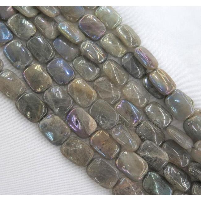 Labradorite Stone bead, rectangle, AB color