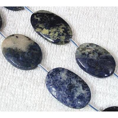 Natural lapis lazuli bead, oval