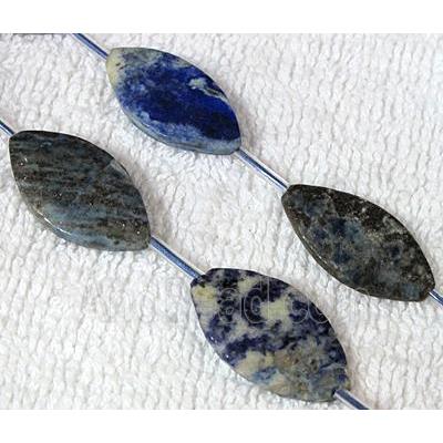 Natural lapis lazuli bead, horse-eye shape