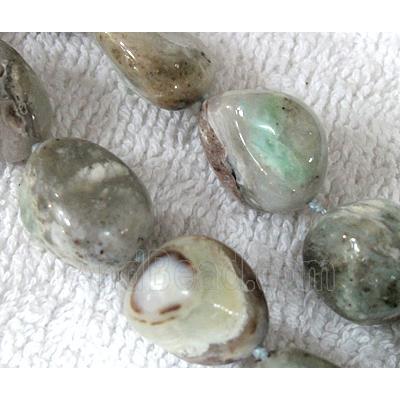 aqua chrysoprase bead, freeform