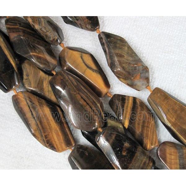 Natural tiger eye stone bead, freeform