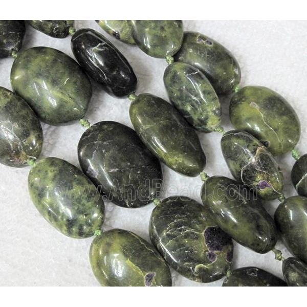 chrysoprase bead, oval