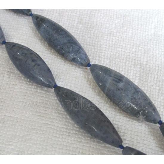 blue Coral Fossil Beads, chrysanthemum, rice-shape