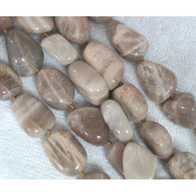 Natural yellow moonstone bead, freeform
