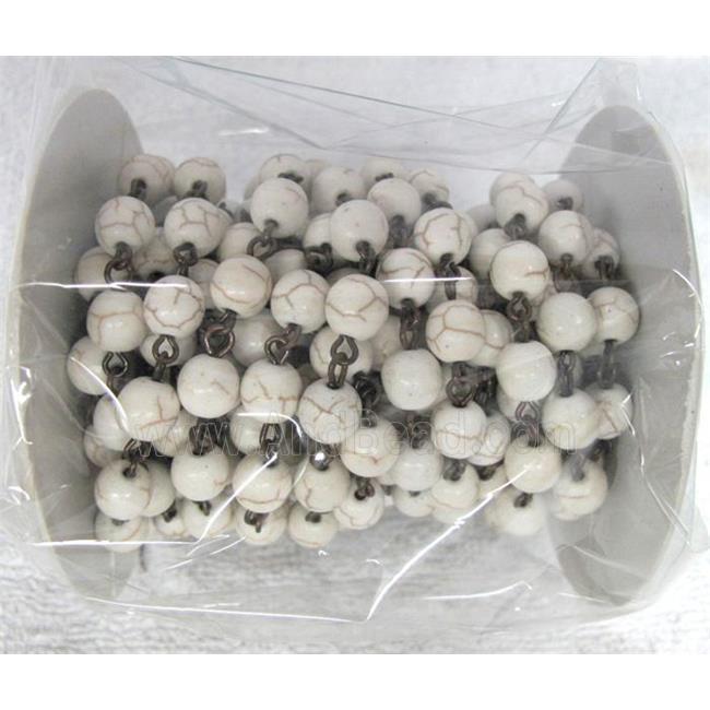 white Turquoise beaded chain