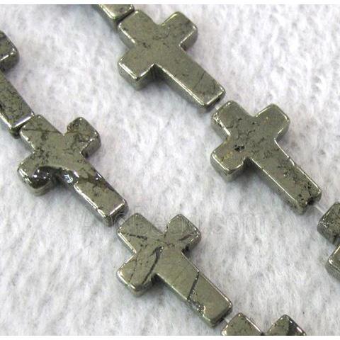 natural Pyrite Beads, cross
