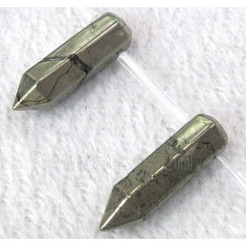 natural Pyrite bullet Beads