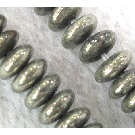 Natural Pyrite Rondelle Beads Smooth