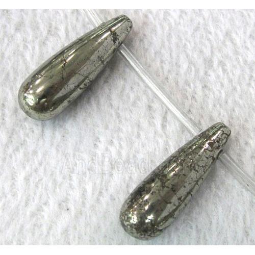 natural Pyrite Beads, teardrop