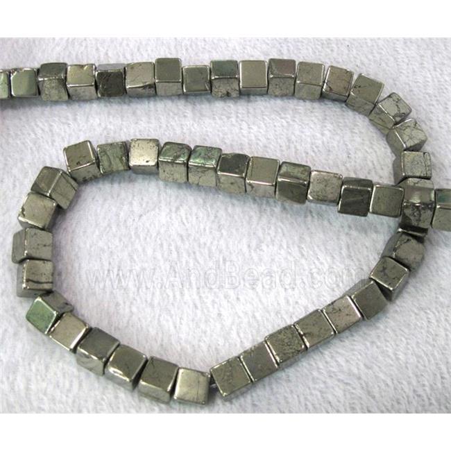 natural Pyrite Beads, cube