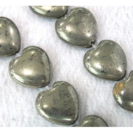 natural Pyrite Beads, heart
