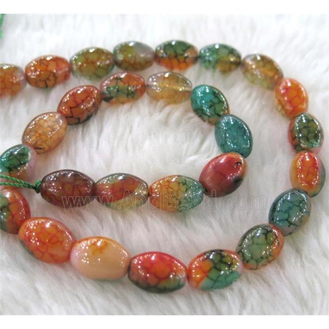 dragon veins Agate bead, barrel, colorful