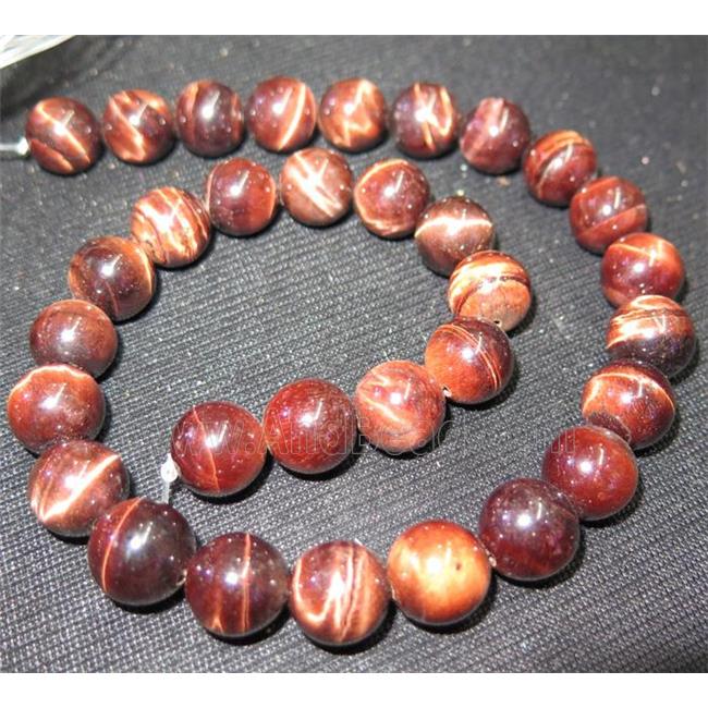 red tiger eye beads, round