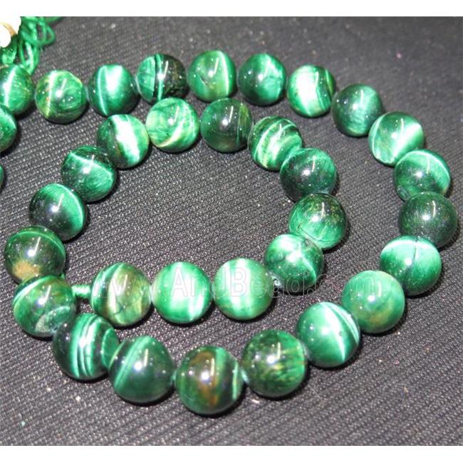 green tiger eye bead, round