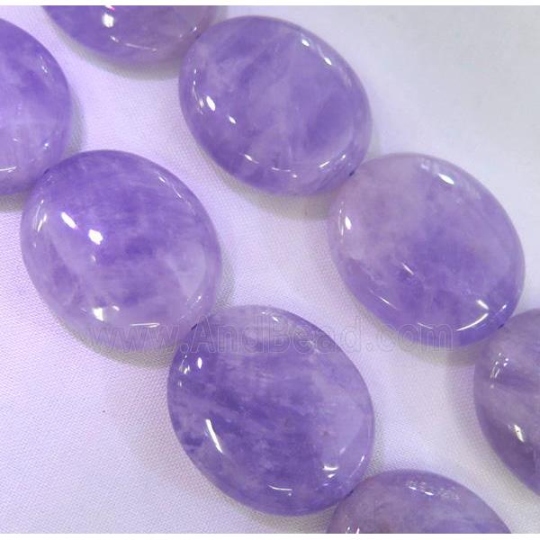 purple Chalcedony beads, oval