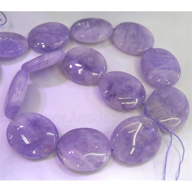 purple Chalcedony beads, oval