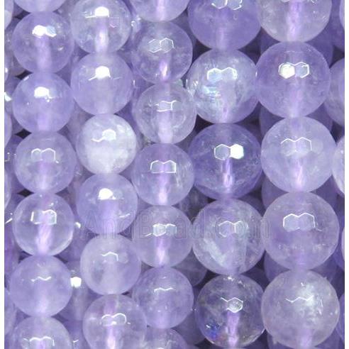 ametrine bead, faceted round, AB-grade
