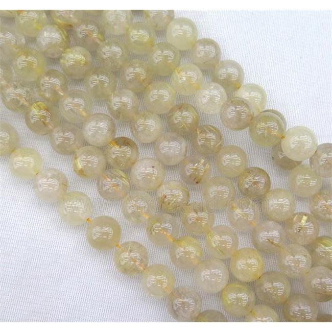Golden Rutilated Quartz beads, round, grade-AB+